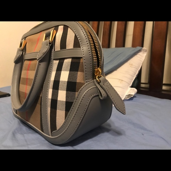 Authentic Burberry Blue/ Grey CrossBody Satchel - Picture 5 of 6